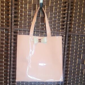 Ted Baker Glossy Peach Tote with Bow Accent